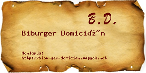 Biburger Domicián névjegykártya